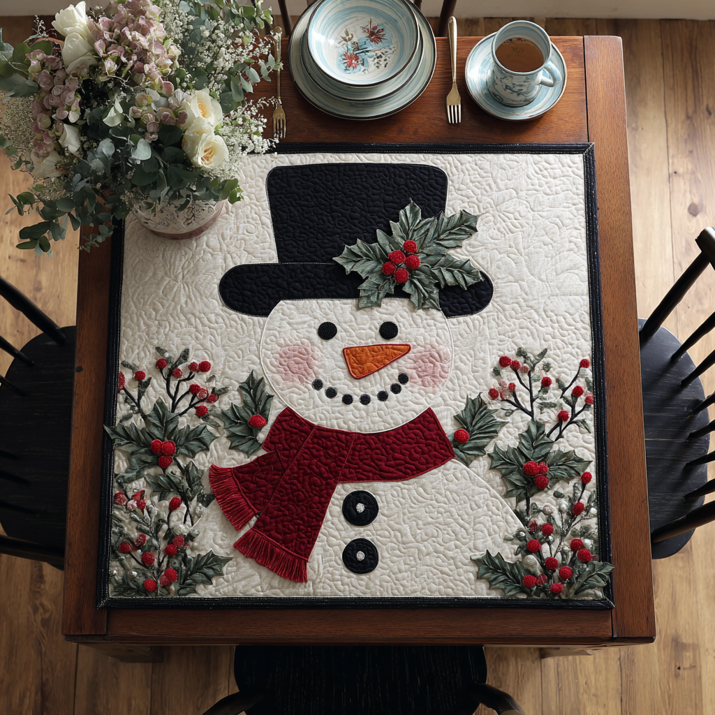Tapete de Mesa Magia de Muñeco de Nieve