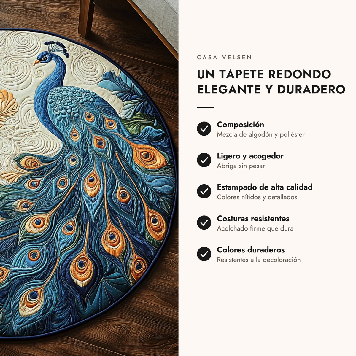Tapete redondo acolchado: características