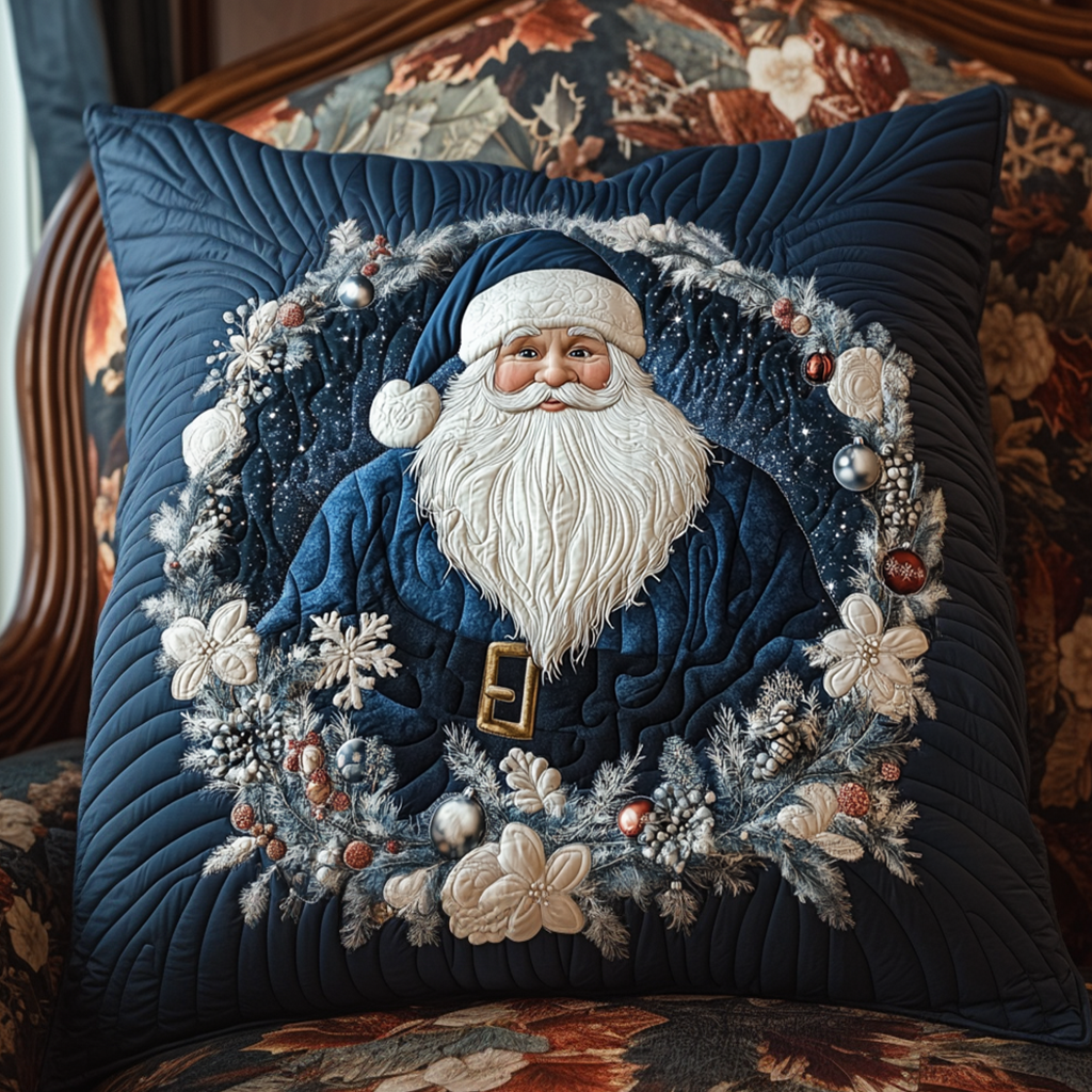 Funda de Cojín Papá Noel Azul