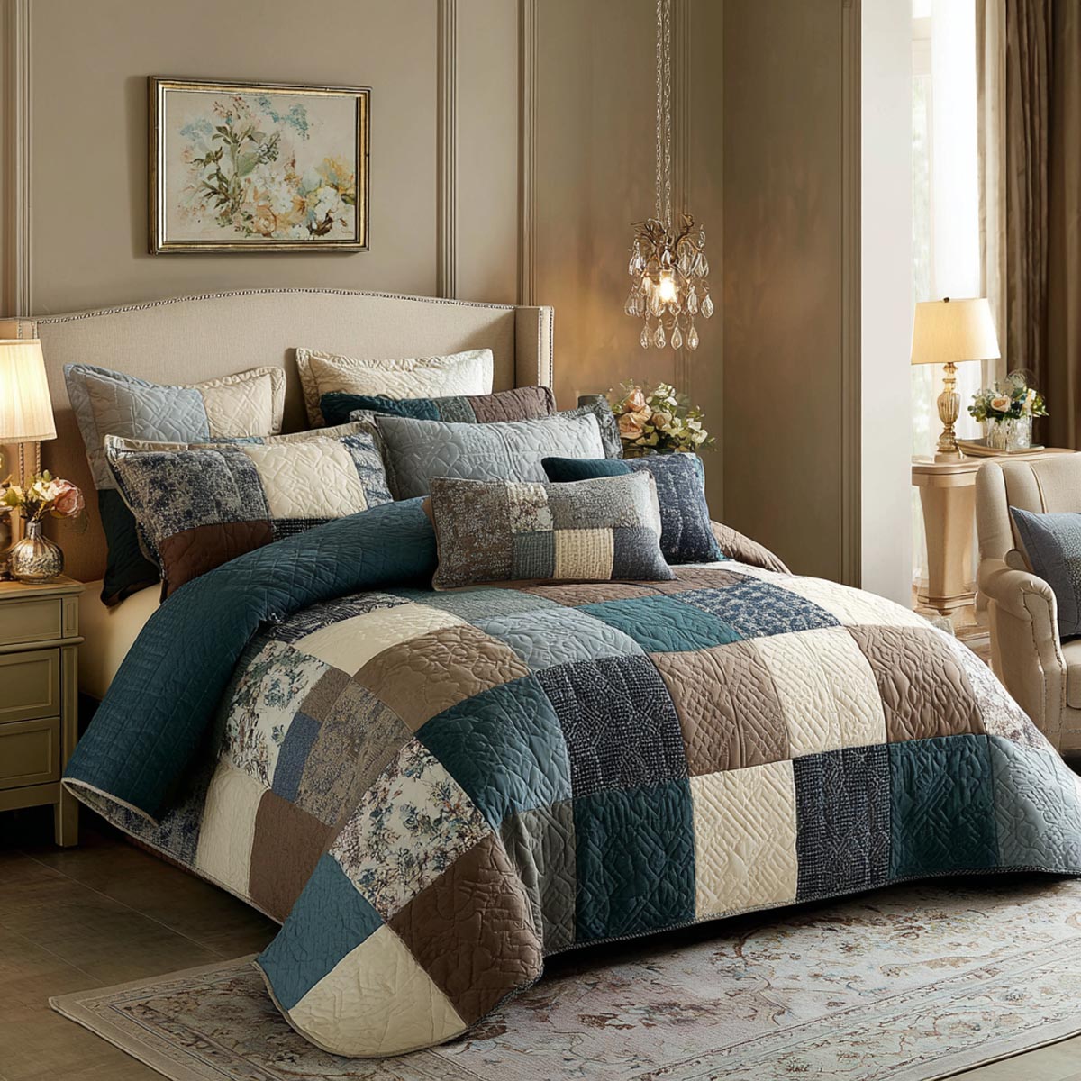 Velsen | Juego de Colcha Patchwork Campestre
