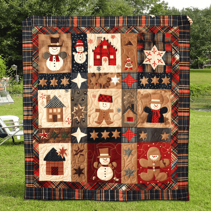 Manta Acolchada Patchwork Navideño