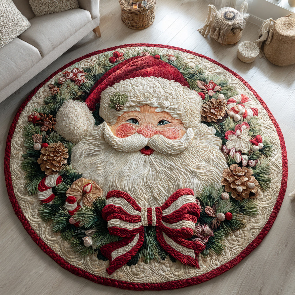 Tapete Redondo Papá Noel Alegre