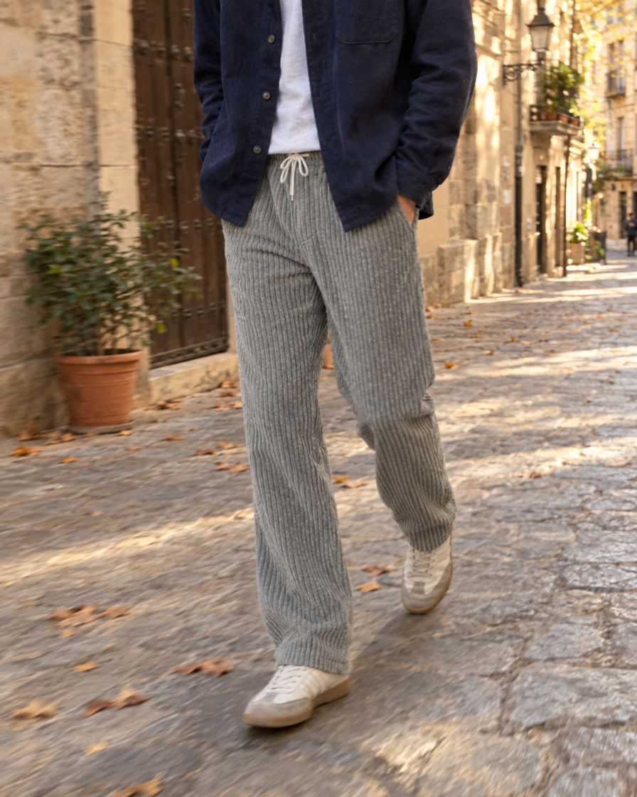 Pantalón Pana Denver con sobrecamisa azul marino