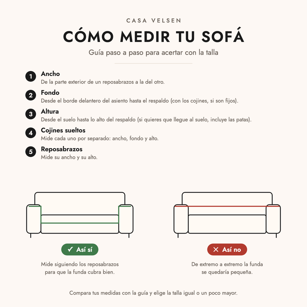 Cómo medir tu sofá