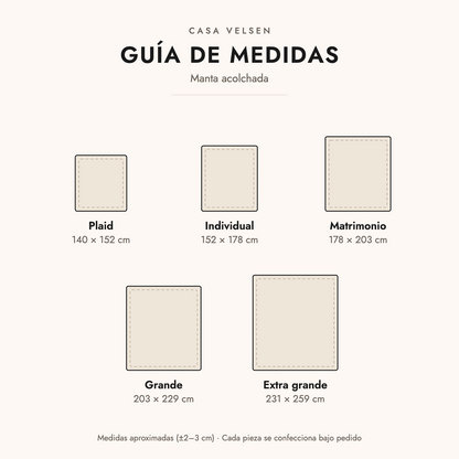 Guía de medidas de la manta acolchada