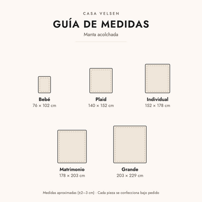 Guía de medidas de la manta acolchada