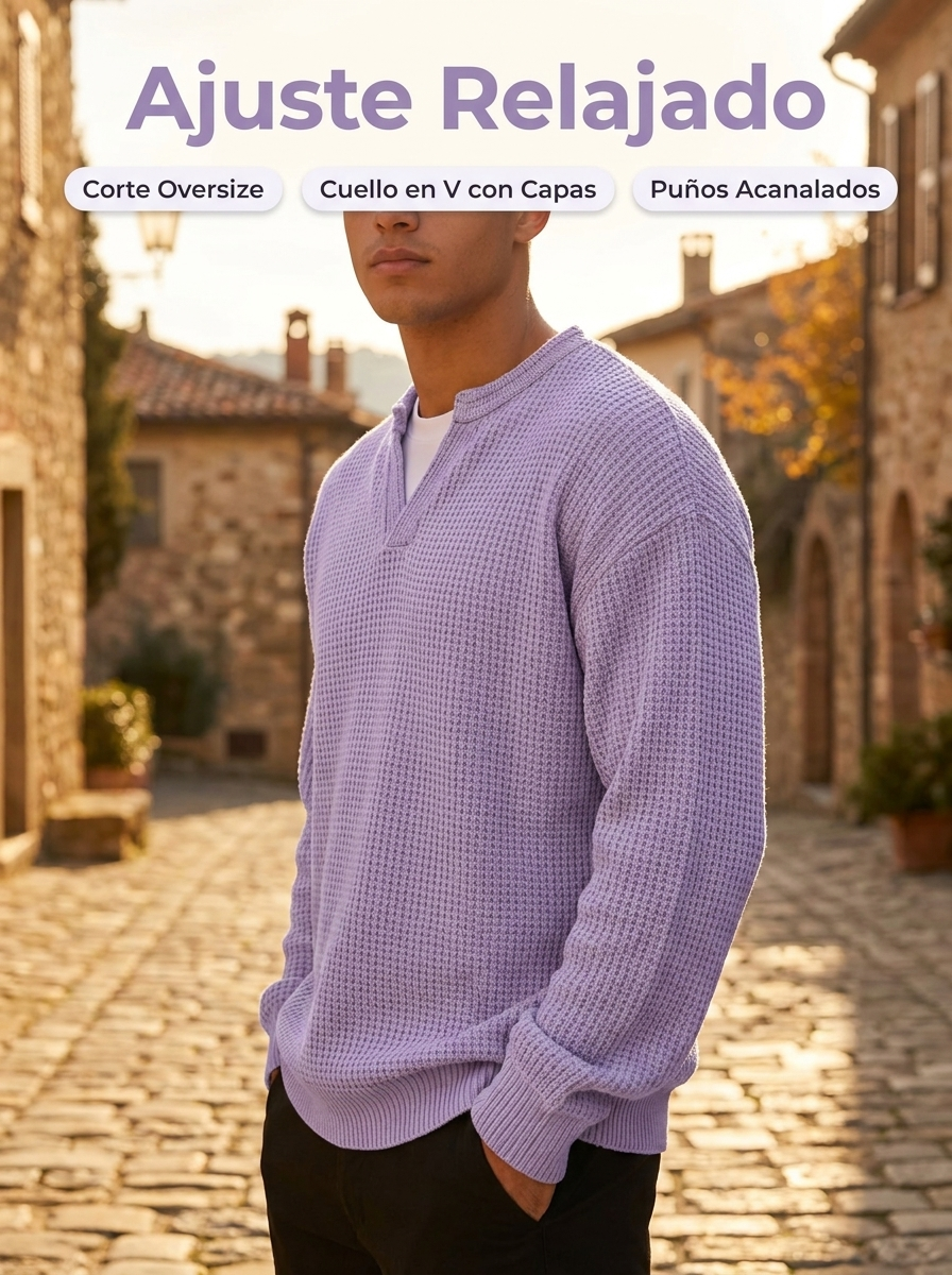 Jersey Waffle Nolan - Ajuste Relajado