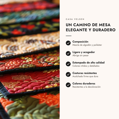 Camino de mesa acolchado: características